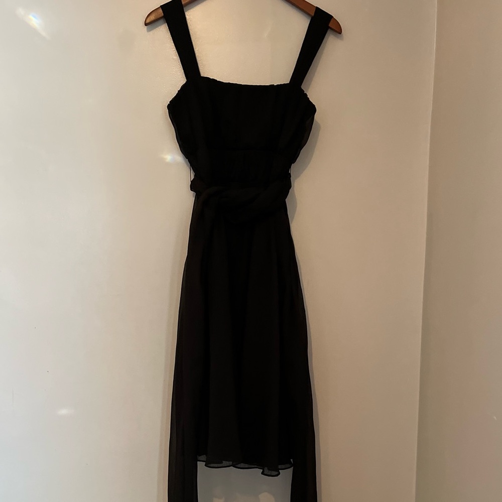 👗 Bella Blue Vintage Chiffon Dress – Size 8 👗